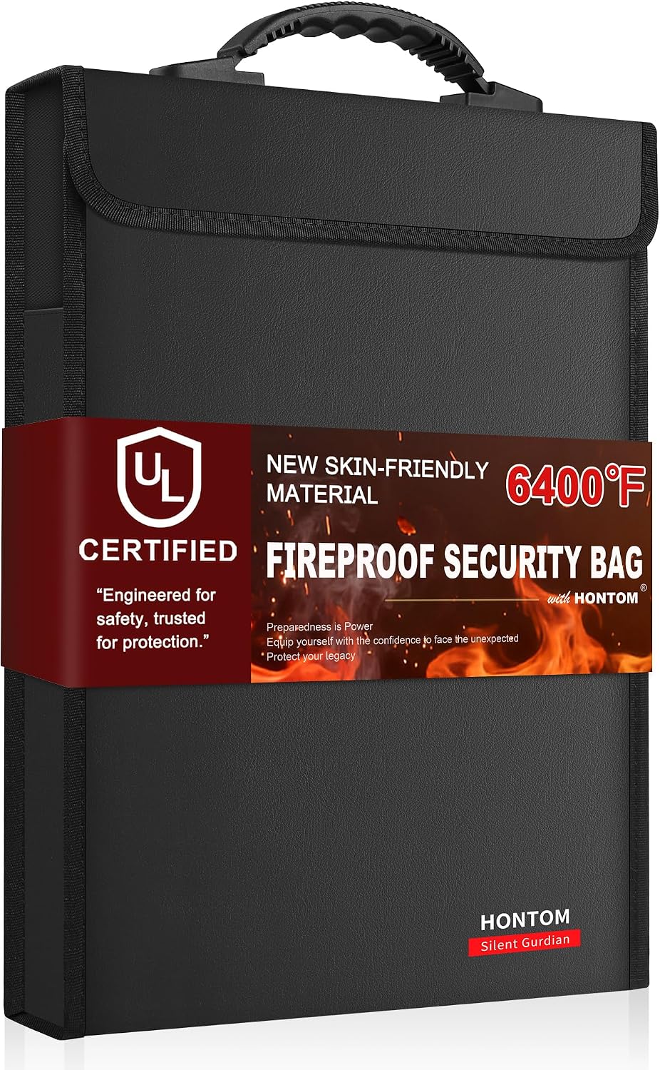 Bolsa documentos ignífuga 6400°F con tapa 15.4x11.4pulg