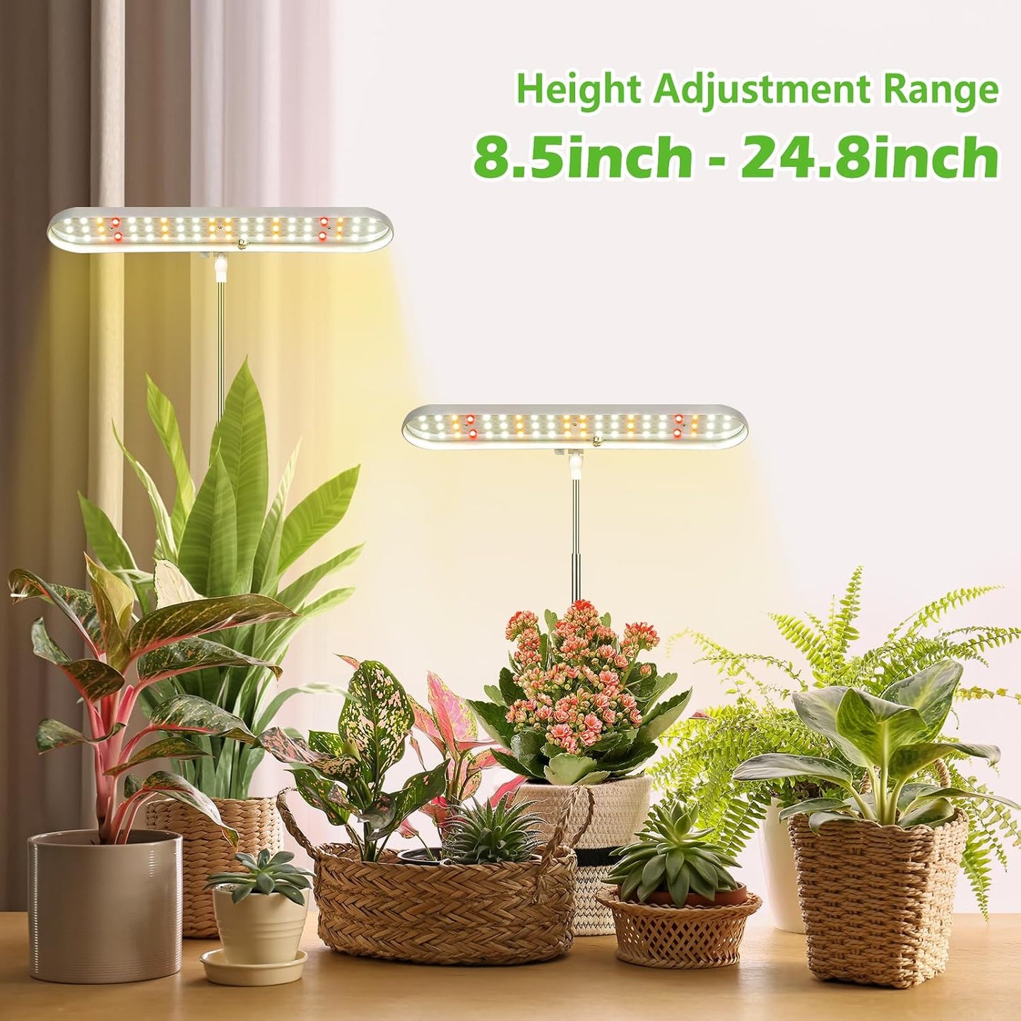 Luz crecimiento LED espectro completo 4 regulables 8.5-24pulg