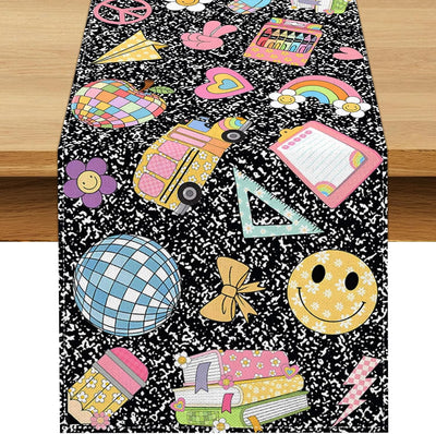 Camino de mesa para fiesta de regreso a clases y semana del profesor 13x90