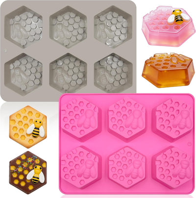 2 Moldes Silicona Abeja Molde Panal Chocolate Hielo Postres
