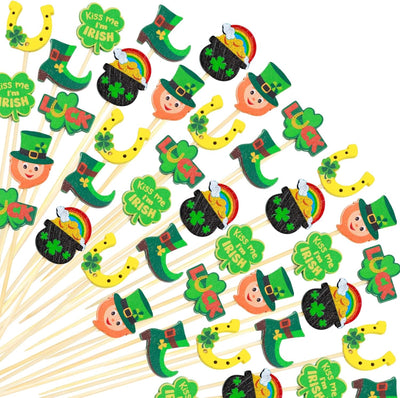 120 Palillos Trébol para San Patricio Decoración Cupcakes