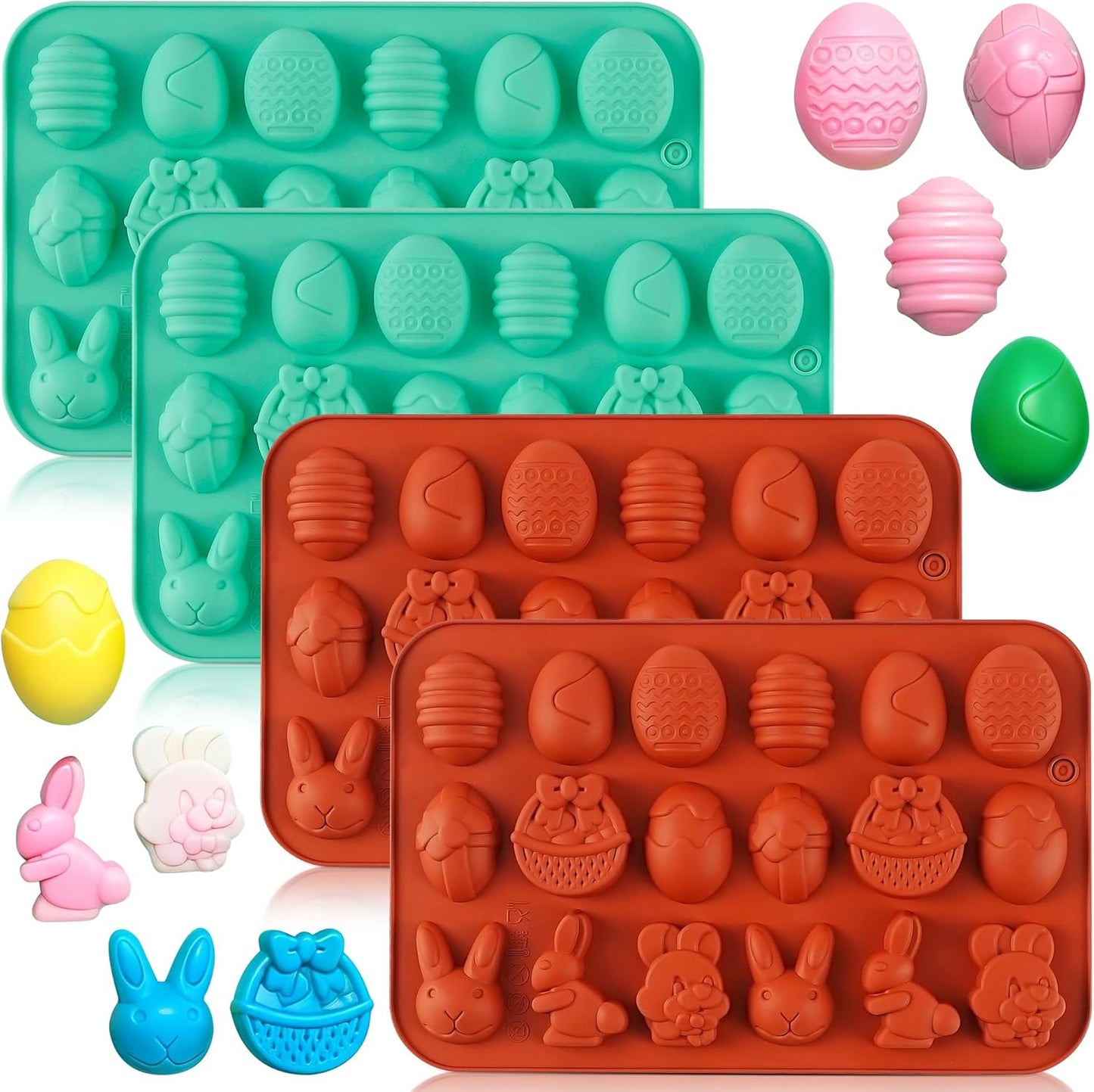 Moldes de caramelo de chocolate de Pascua 3D con 18 cavidades