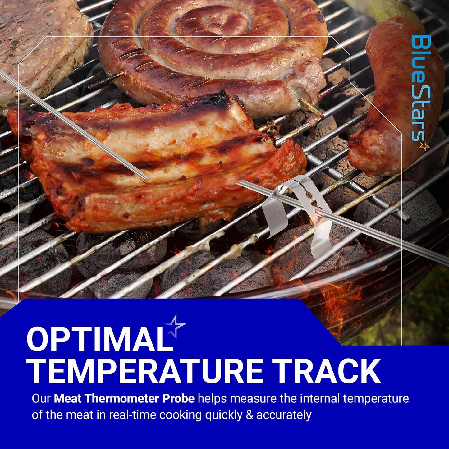 2 Pzas Sondas Temperatura Carne Rec Tec con Clips