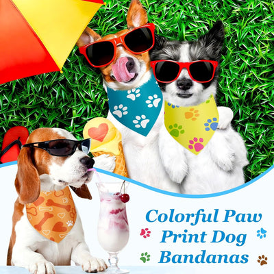 Set 100 pañuelos perro estampado patas suaves triángulos