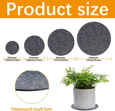 24 Pzas Alfombrillas Impermeables para Plantas 4/6/8/10pulg