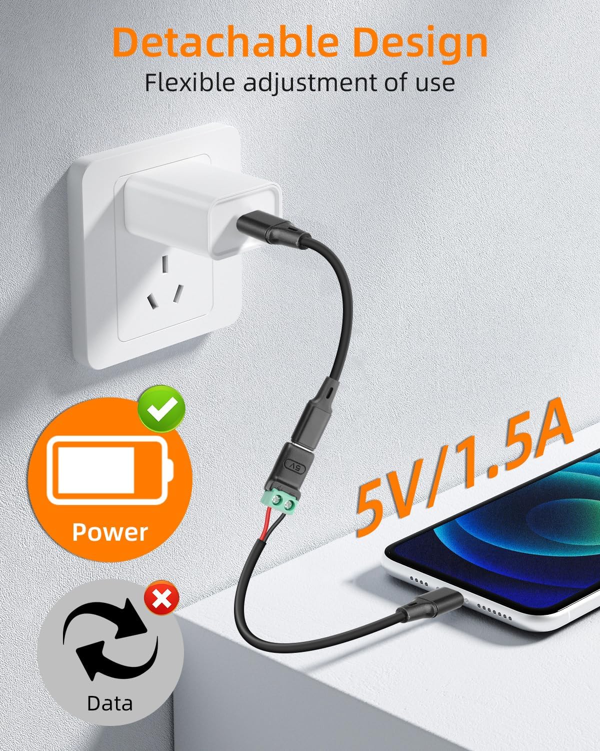 Adaptador USB C hembra a 2 pines sin soldadura set 5