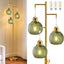Lámpara pie moderna 3 luces 68pulg vidrio vintage verde