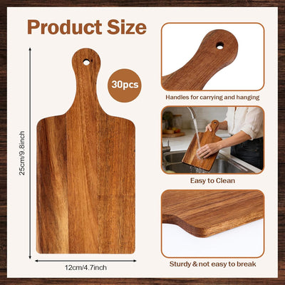 Tabla cortar madera acacia 11x4.92pulg con mango y agujero