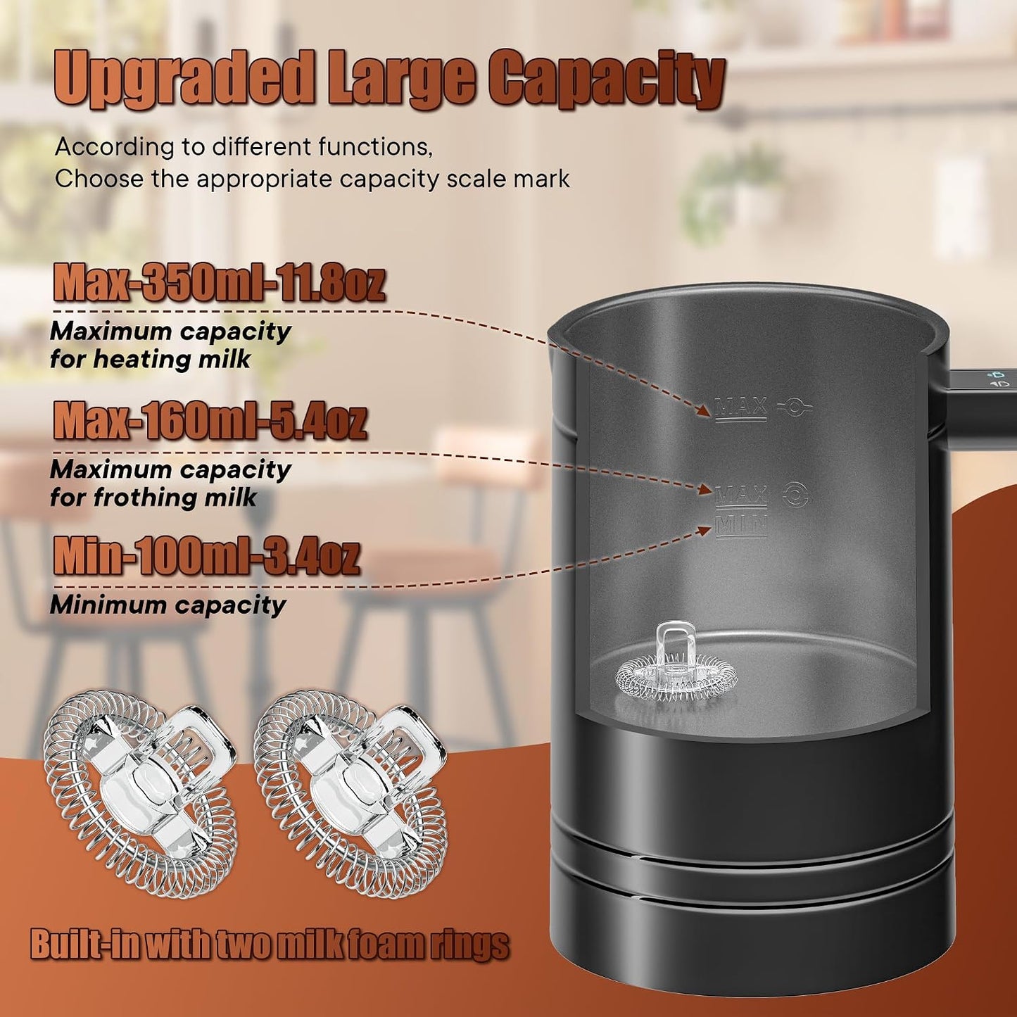 Espumador leche 4en1 vaporizador fabricante espuma fría y caliente