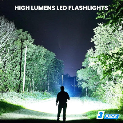 3 Linternas LED Recargables 5 Modos IPX7