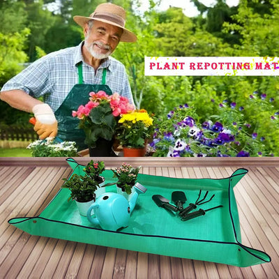 2 Alfombrillas trasplante plantas 43x29pulg impermeable plegable