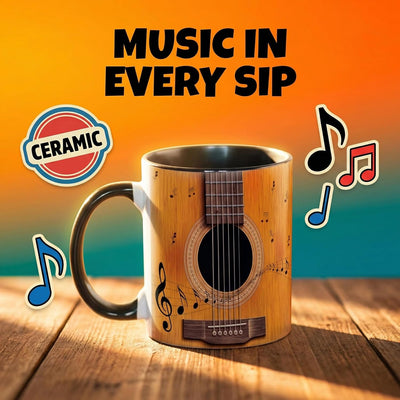 Taza de café de guitarra de cerámica regalo para amantes de la música