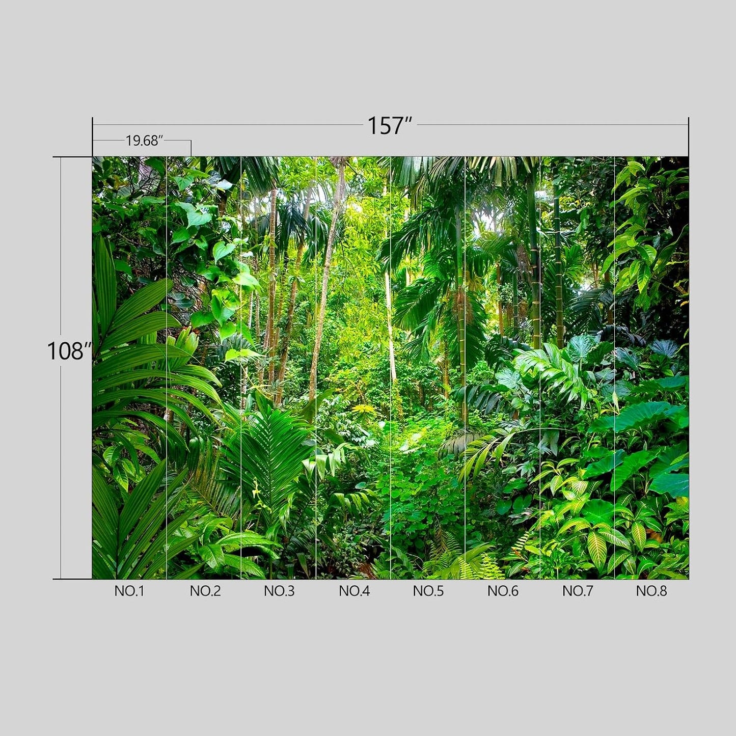 Papel tapiz botánico selva adhesivo para dormitorio 108x157