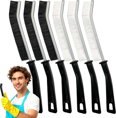 Cepillo hendiduras cerdas duras para cocina baño y esquinas 6uds