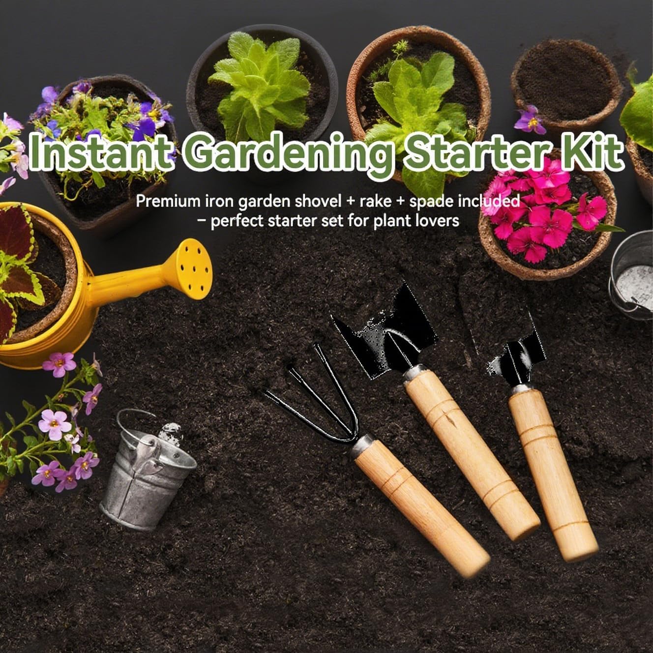 Organizador plantas ruedas 10pulg soporte resistente