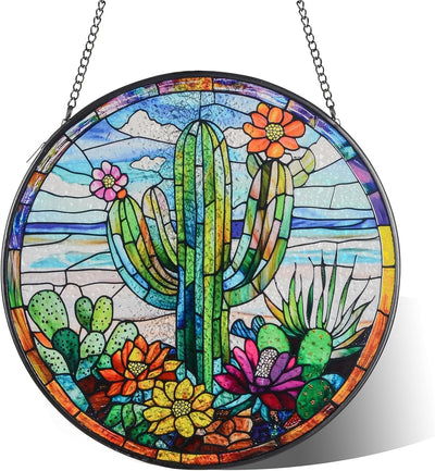 Decoración cactus colgante cristal mar 7.9pulg para jardín