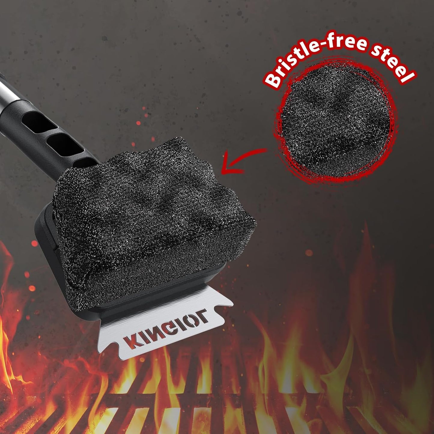 Cabezal cepillo parrilla tela fibra acero reemplazable