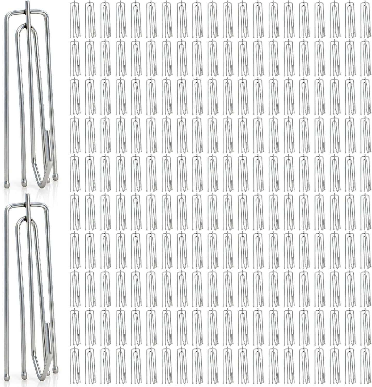 200 Ganchos Plisados Metálicos para Cortinas Puerta Ventana