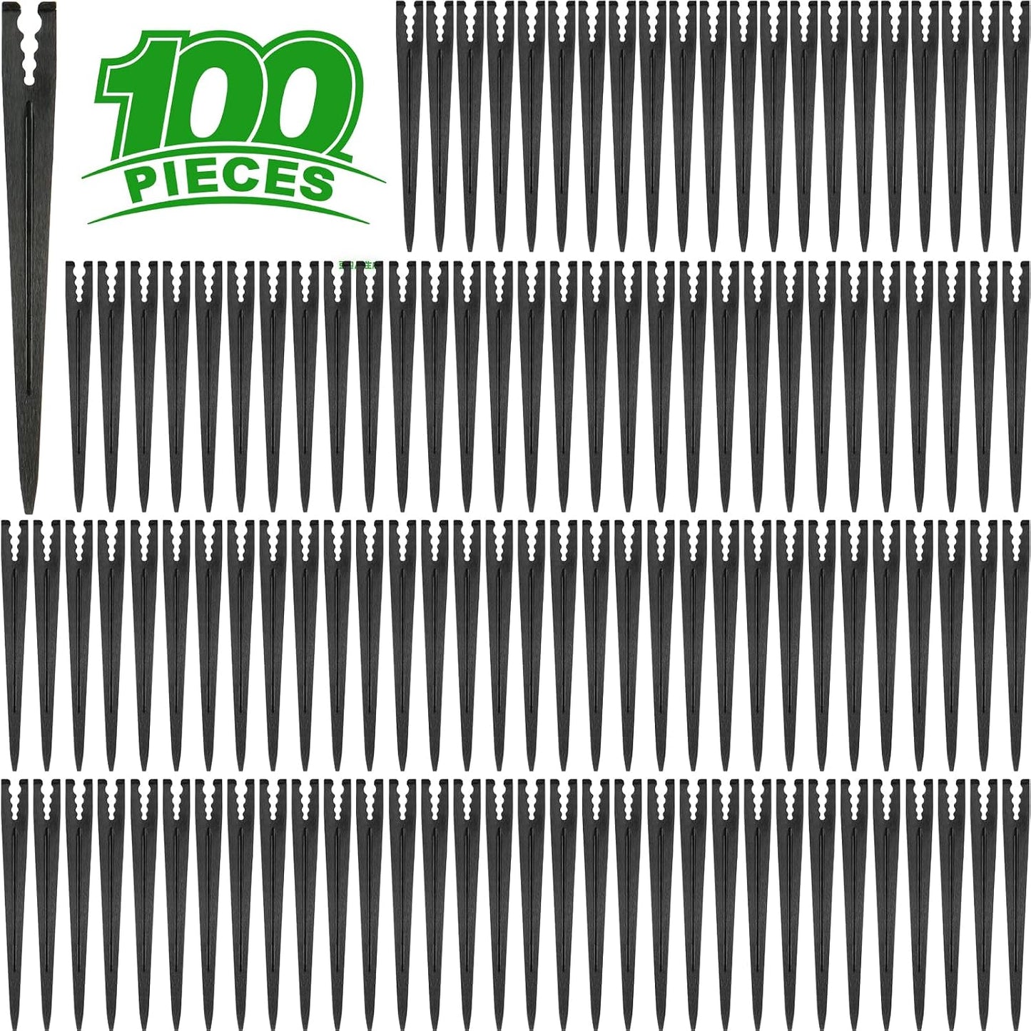 100 Estacas Plástico 1/4pulg Soporte Riego Goteo