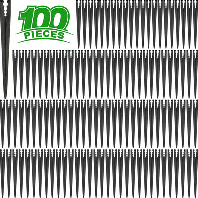 100 Estacas Plástico 1/4pulg Soporte Riego Goteo