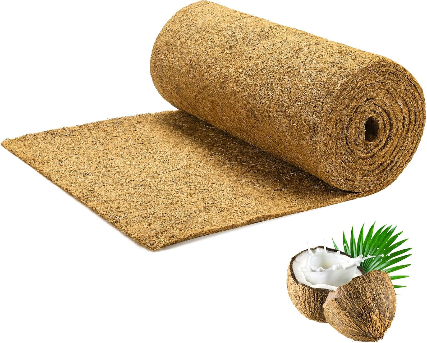 Rollo forro coco natural 16x80pulg para cesta flores jardín