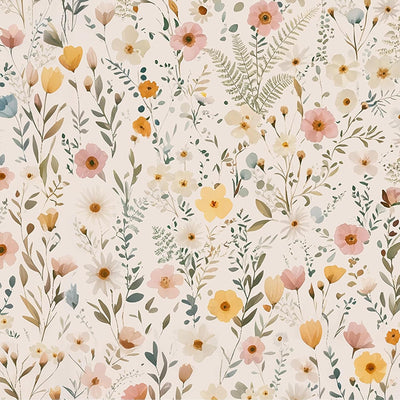Papel tapiz flores silvestres rosas autoadhesivo bohemio vintage
