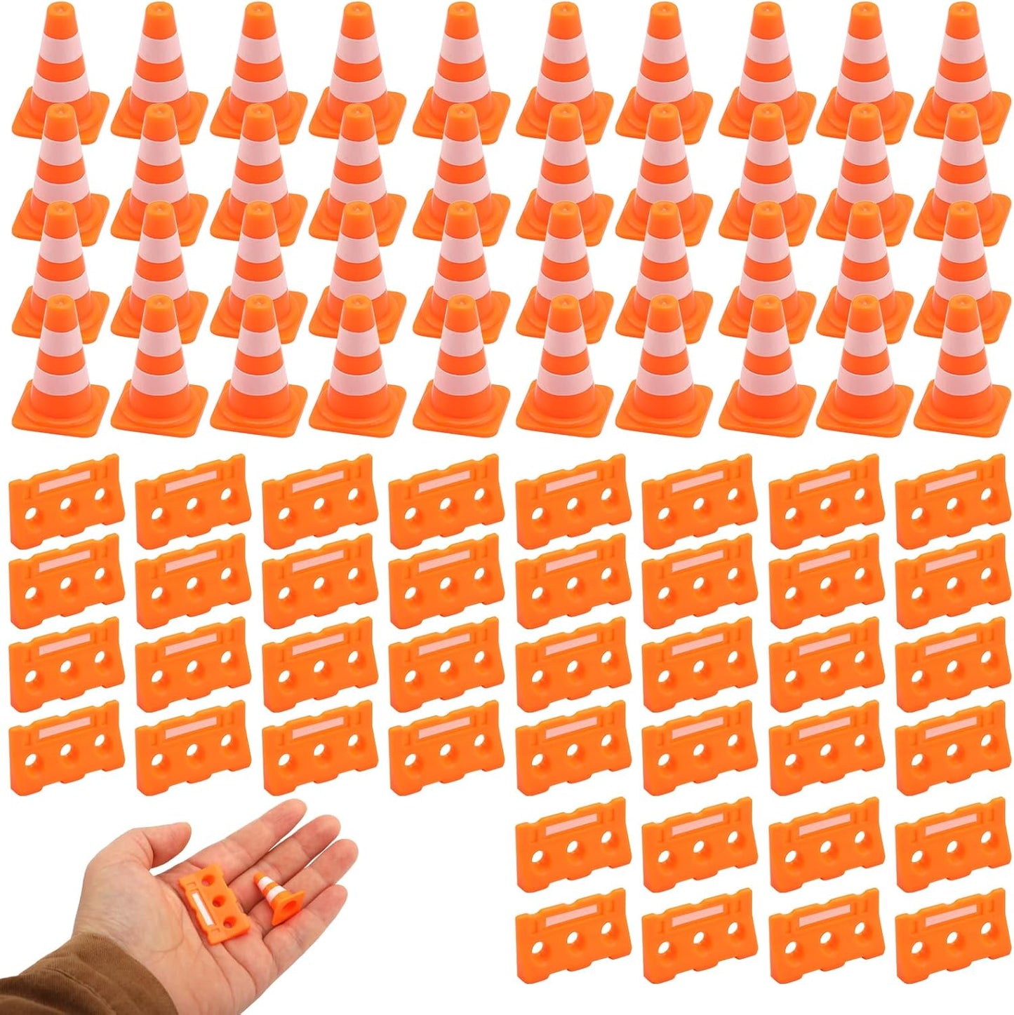 80 Mini Conos y Vallas Simulación Tráfico Construcción
