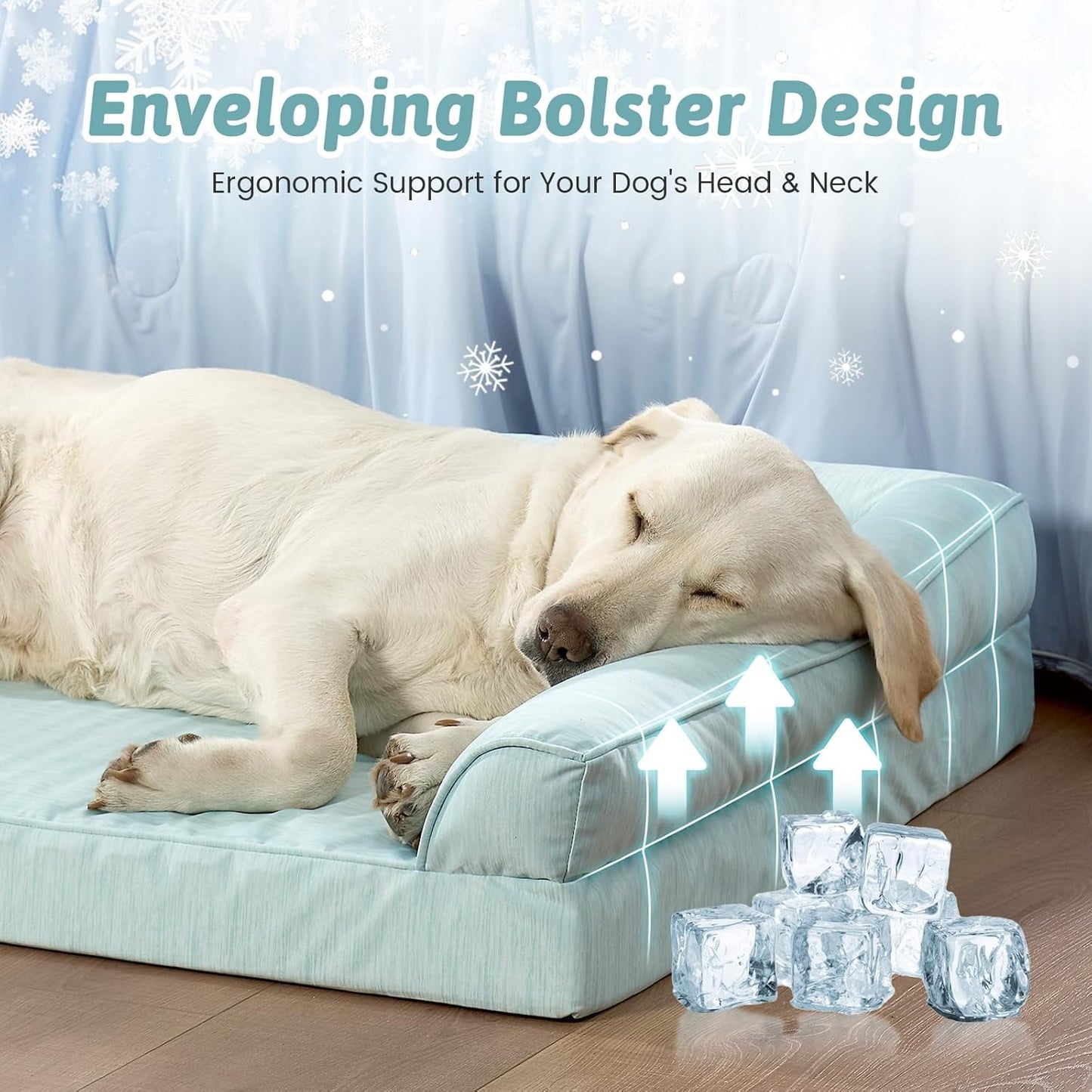 Cama ortopédica Q-Max para perros grandes con funda lavable verde