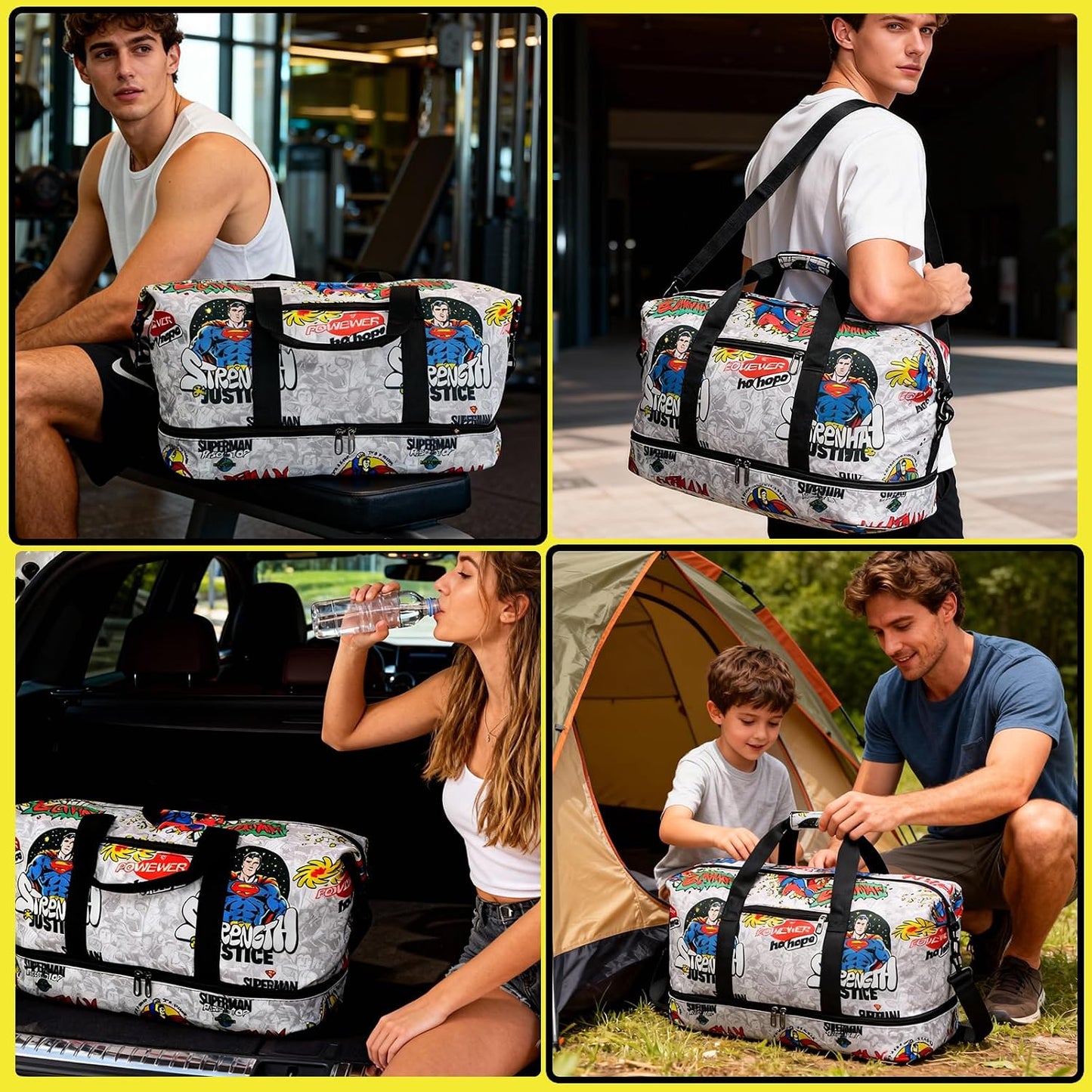 Bolsa viaje pequeña color blanco azul