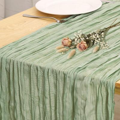 Camino mesa estopilla verde salvia 35x120pulg decoración bohemia
