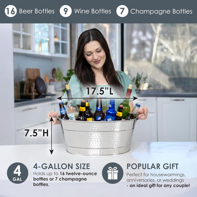 Bañera acero inox 2 tapetes fiesta cubos bebida