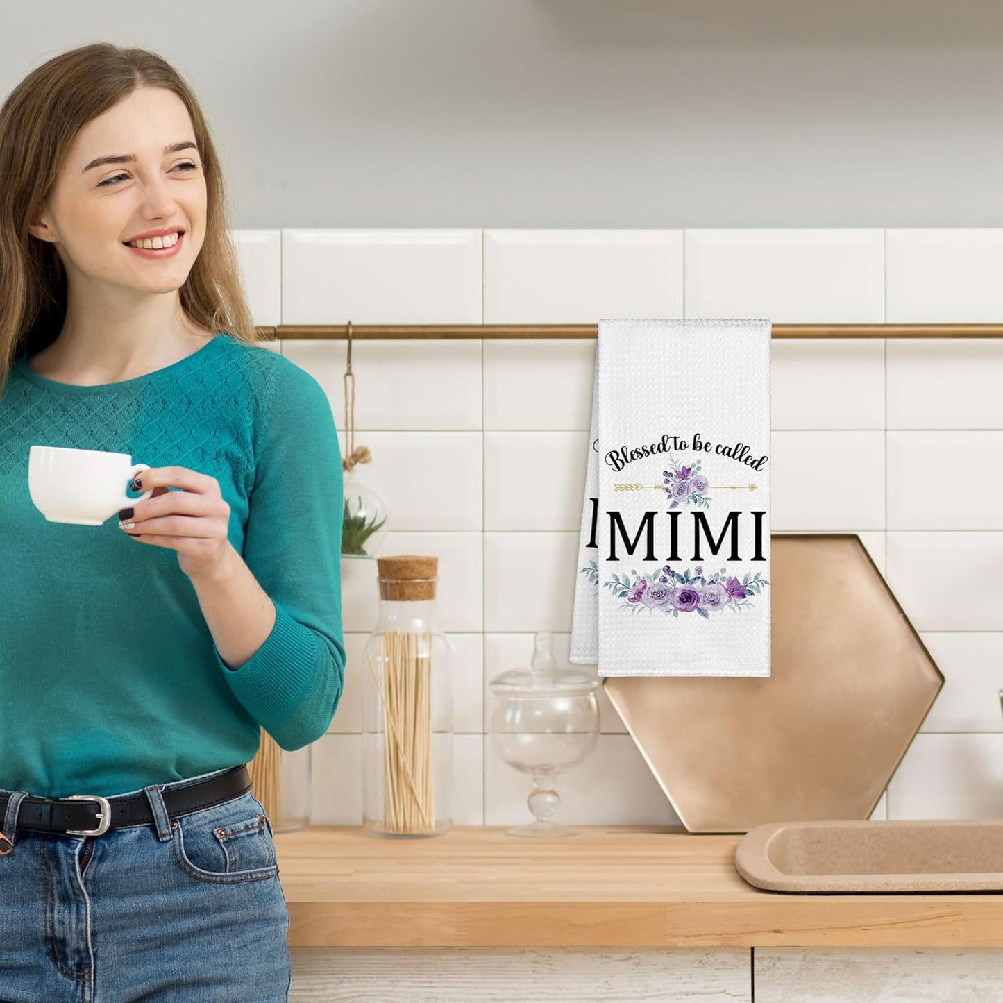 Toallas de cocina decorativas Mimi Gifts 16 x 24 pulgadas regalo dia madre