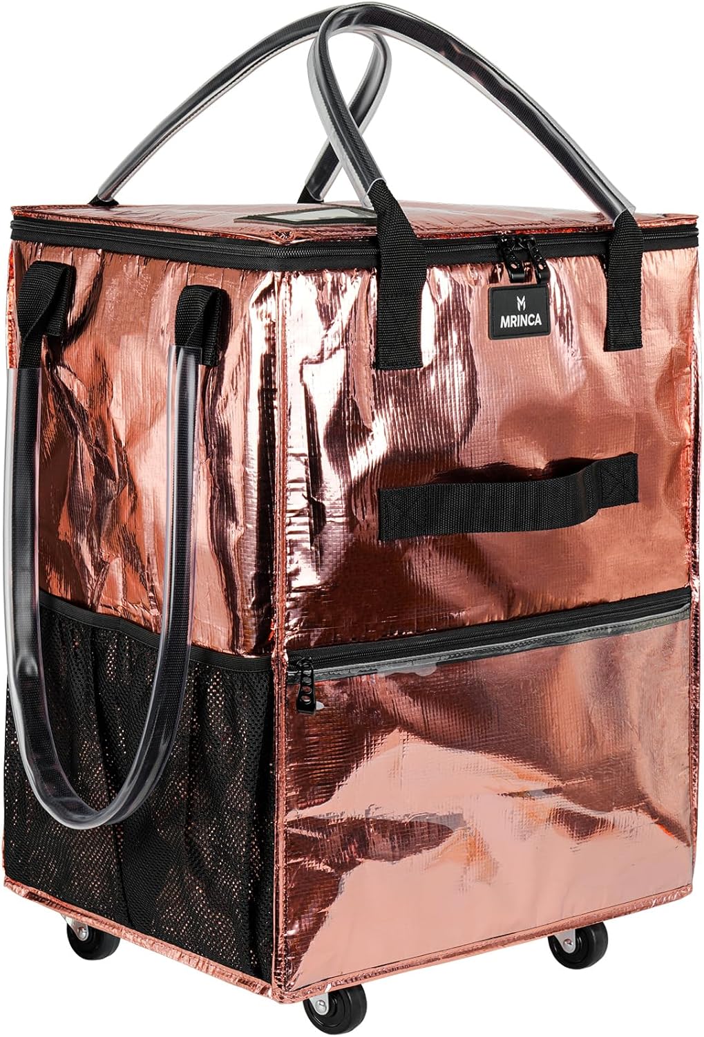 Bolsa comestibles reutilizable con ruedas plegable 6 bolsillos