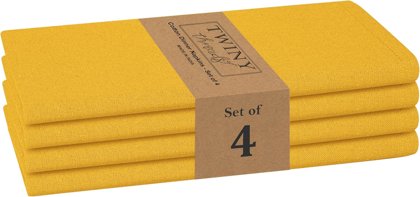 Servilletas de tela TwinY 17 x 17 pulgadas 100% algodón suaves absorbentes juego de 4