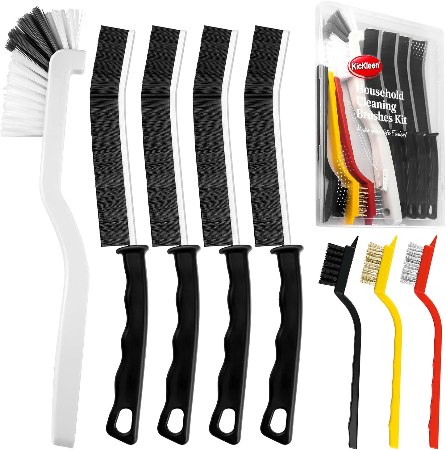 Set 8 Cepillos Grietas Cerdas Duras para Cocina Baño