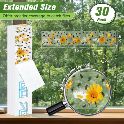 30 Trampas Moscas Ventana Adhesivas Impermeables