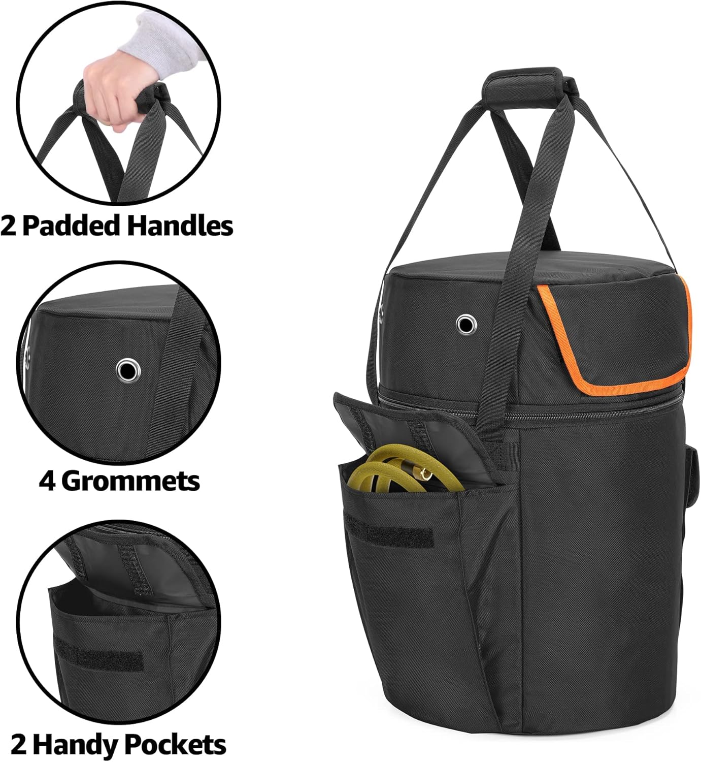 Bolsa tanque propano 20lb con mesa y bolsillos color negro