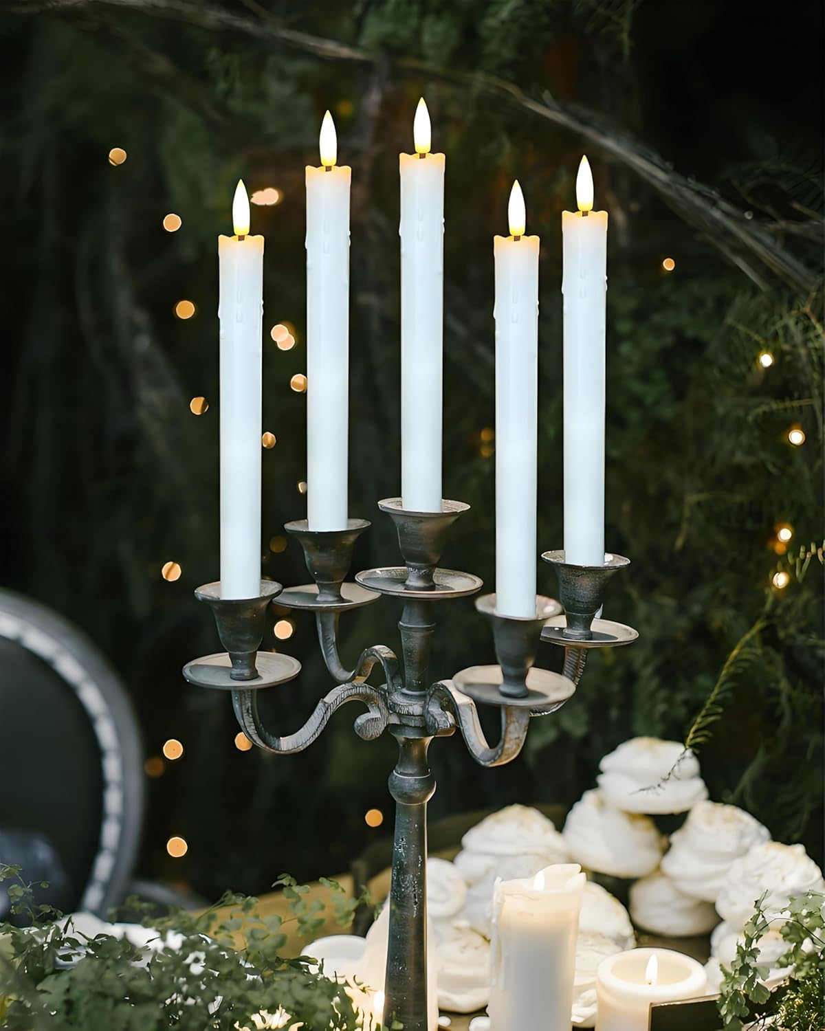 Velas cónicas recargables LED con control remoto paquete 2