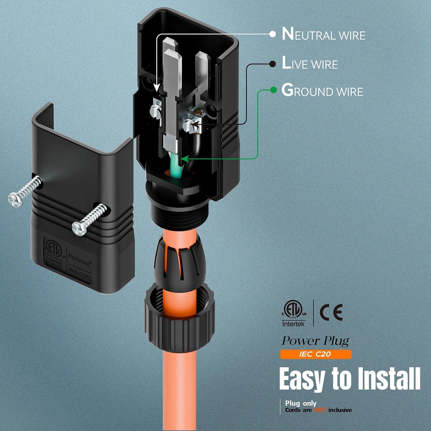 Conector enchufe IEC 320 C20 16A/250V negro
