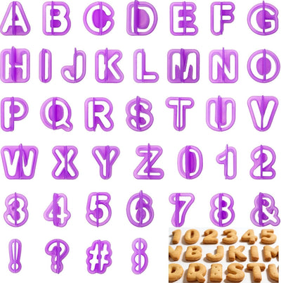Set 40 Pzas Cortadores Galletas Alfabeto Números Sello Pastel