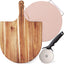 Set Cortador Pizza Madera Acacia 16pulg Pala y Piedra