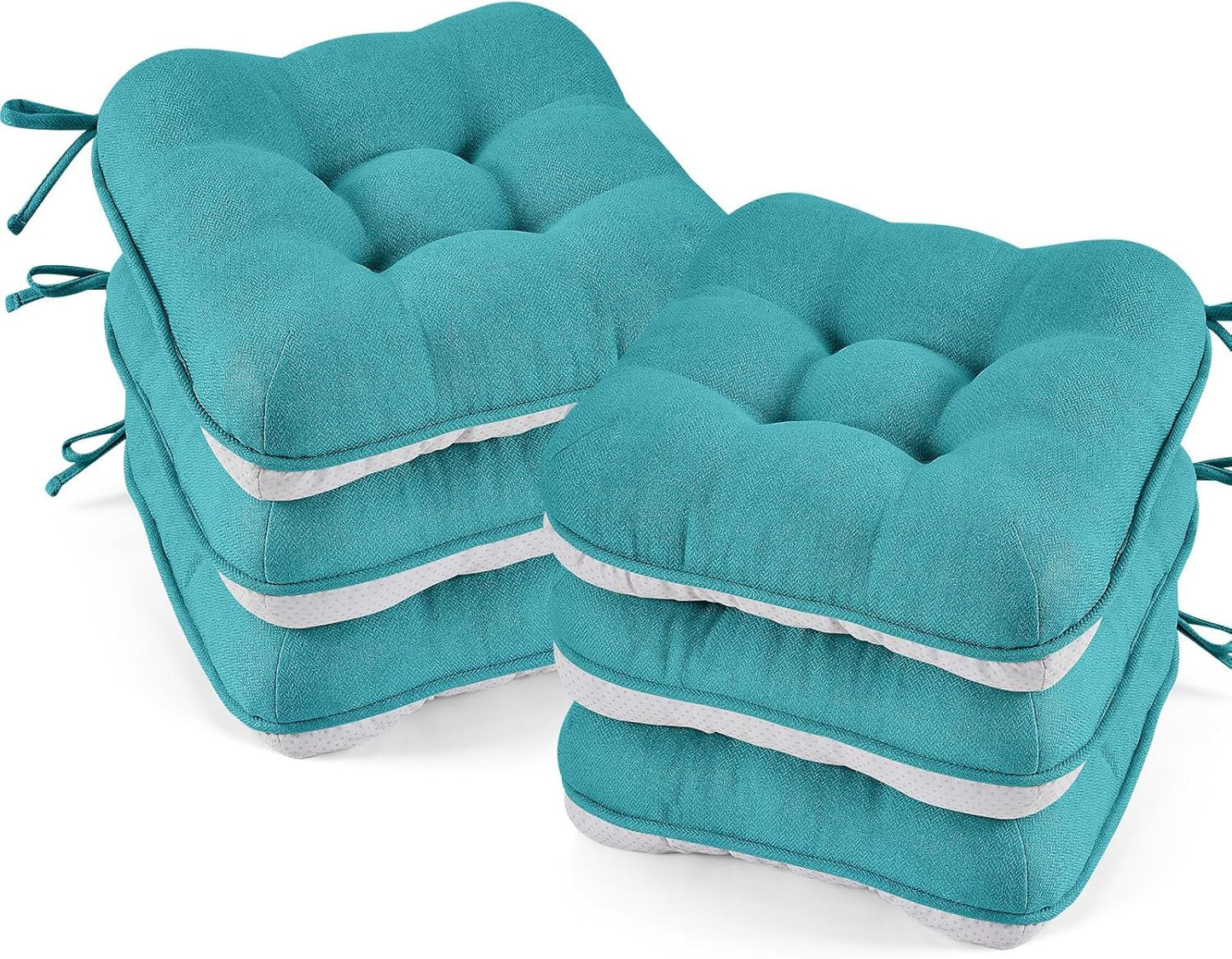 Set 6 Cojines Silla Comedor 3.5pulg Antideslizante con Laços