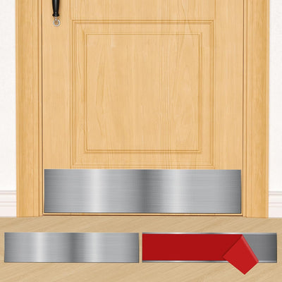2 Placas Puerta 8x36pulg Autoadhesivas Acero Inox
