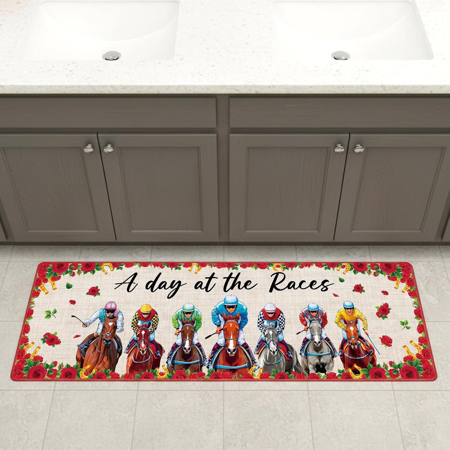 Tapete de cocina Derby de carreras de caballos antideslizante Kentucky 16x28