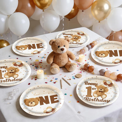 Decoraciones de fiesta de cumpleaños de 9 pulgadas para niño de un año