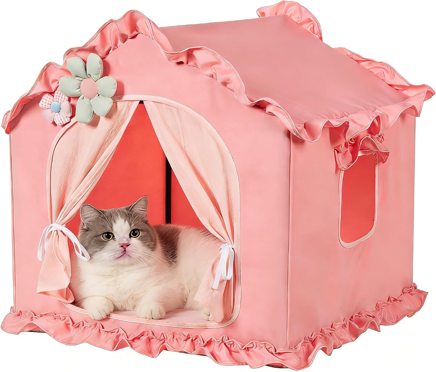 Casa para mascotas estilo princesa tamaño M 17x17x17pulg