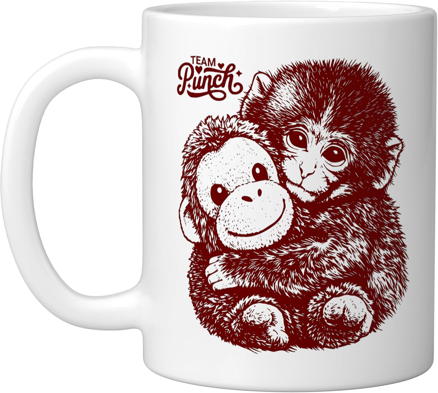 Taza de café con diseño de orangután de felpa blanco