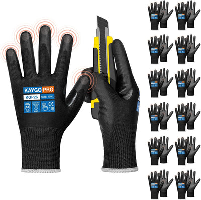 Guantes trabajo seguridad poliuretano 12 pares tactiles ANSI A2
