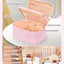 Bolsa maquillaje rosa doble capa con soporte cepillos