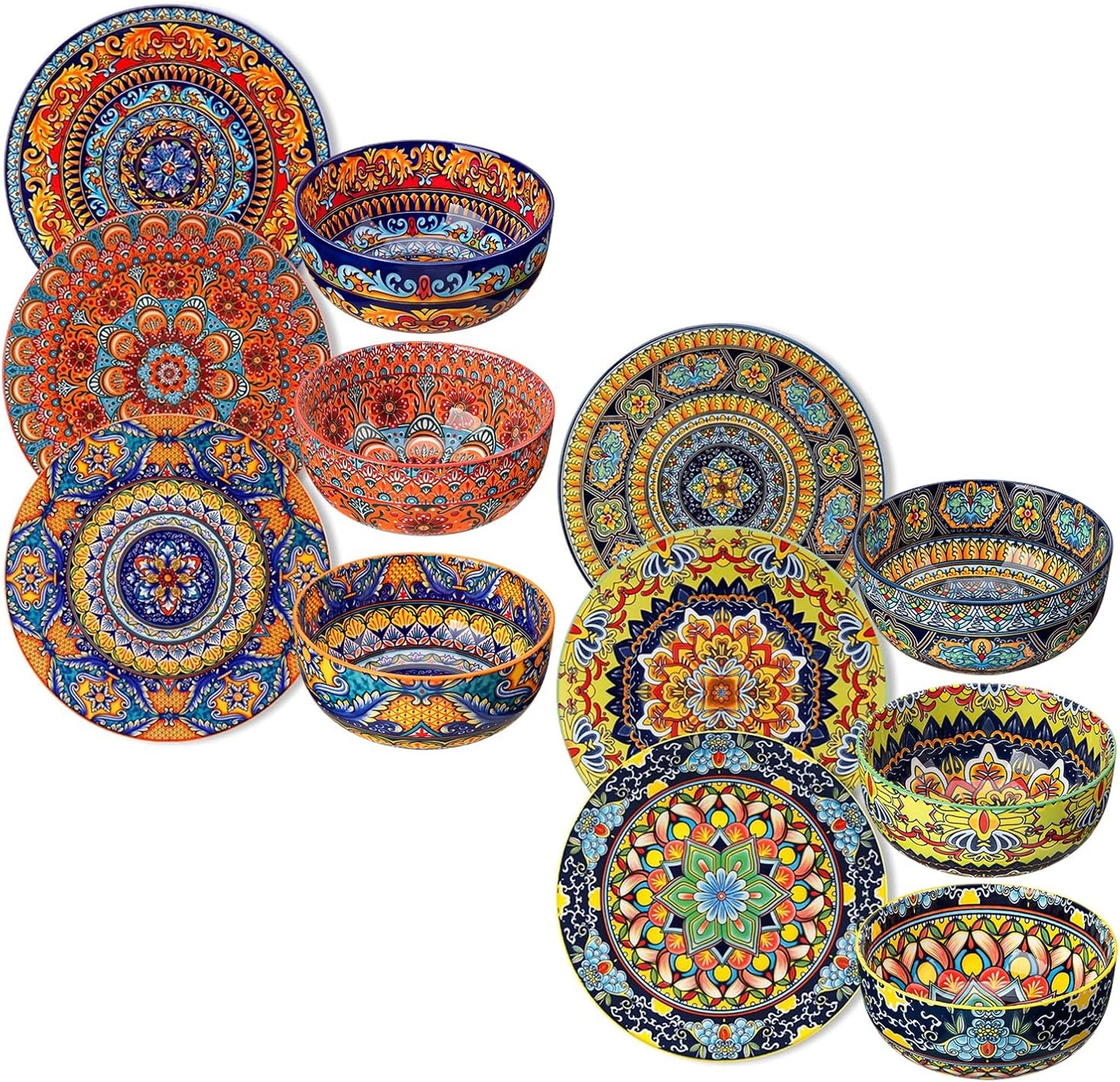 Set 6 Platos Porcelana Bohemio Serie KRVI